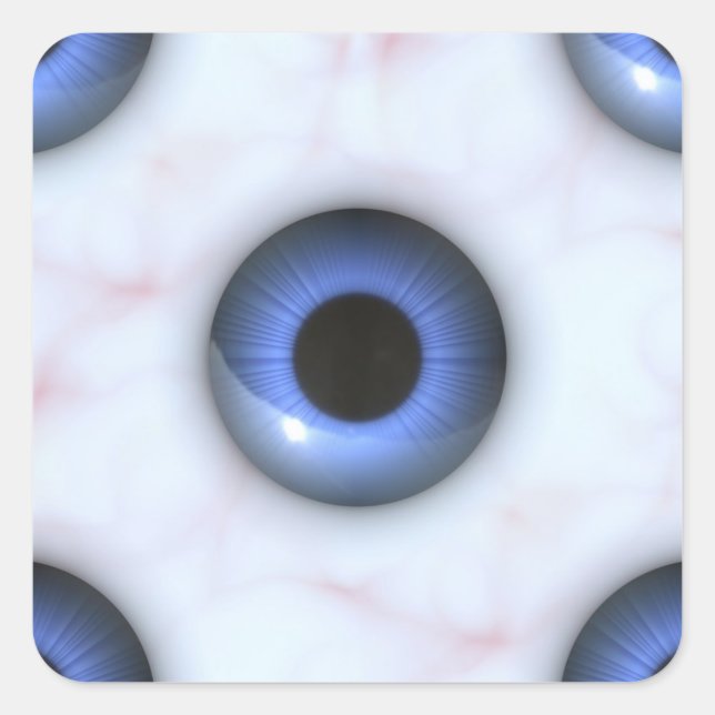creepy blue eyes square sticker (Front)
