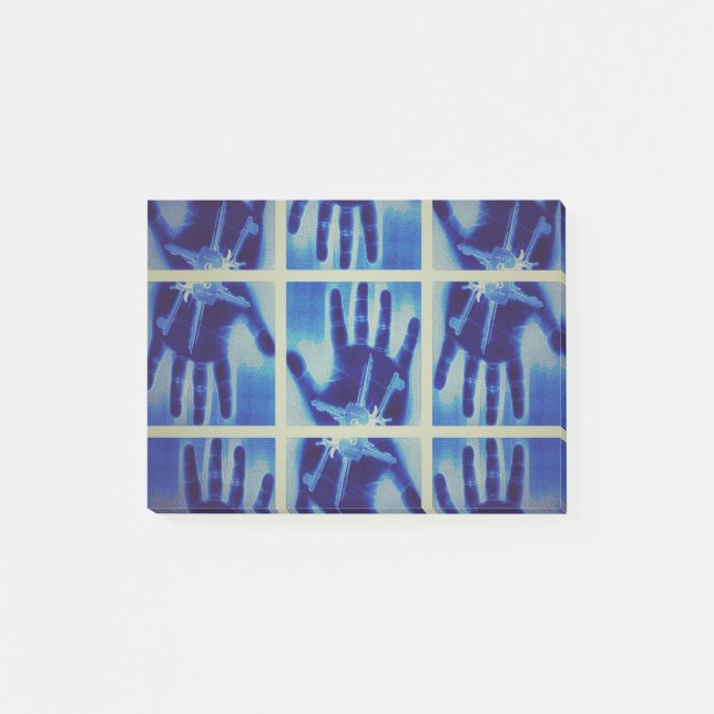 creepy blue hand post-it notes (Front)