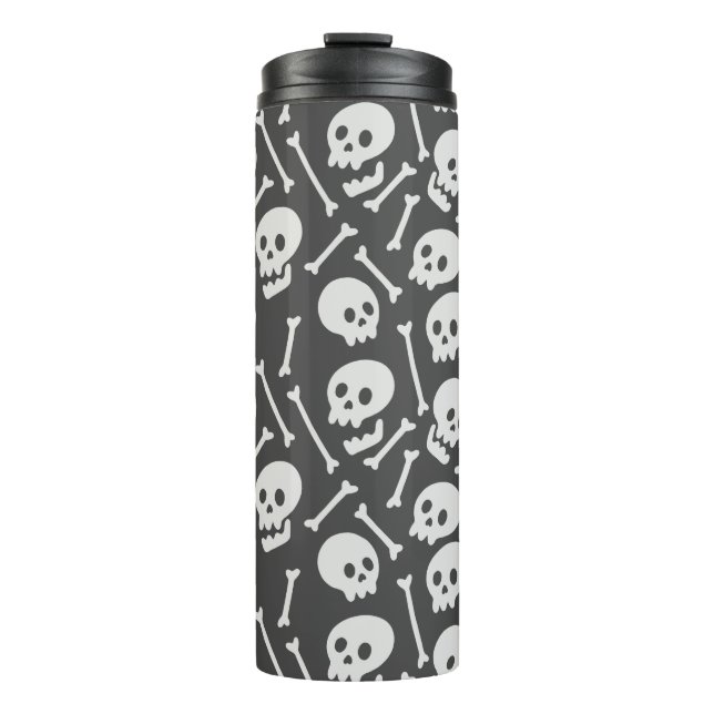 Creepy Bony Skulls and Bones Thermal Tumbler (Front)