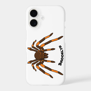 Creepy brown and orange tarantula spider cartoon