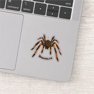 Creepy brown and orange tarantula spider cartoon
