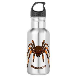 Creepy brown and orange tarantula spider cartoon 532 ml water bottle