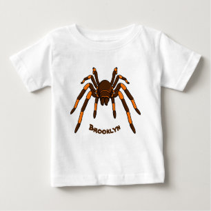 Creepy brown and orange tarantula spider cartoon baby T-Shirt