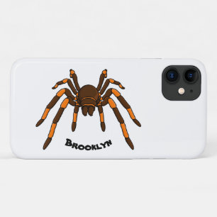 Creepy brown and orange tarantula spider cartoon iPhone 11 case