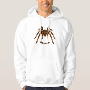 Creepy brown and orange tarantula spider cartoon hoodie