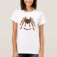 Creepy brown and orange tarantula spider cartoon