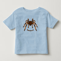 Creepy brown and orange tarantula spider cartoon