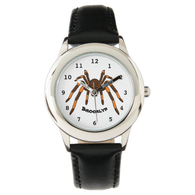 Creepy brown and orange tarantula spider cartoon watch (Front)