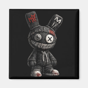 Creepy Bunny Horror Goth Grunge Emo Dark Aesthetic Magnet