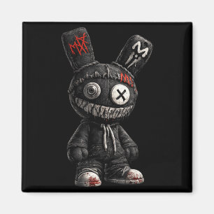 Creepy bunny horror goth grunge emo dark aesthetic magnet