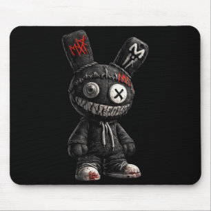 Creepy bunny horror goth grunge emo dark aesthetic mouse pad