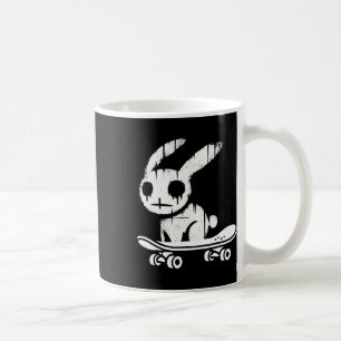 Creepy Bunny Rabbit Skateboarding Alt Goth Grunge  Coffee Mug