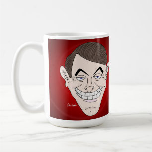 creepy businessman with money ears coffee mug
