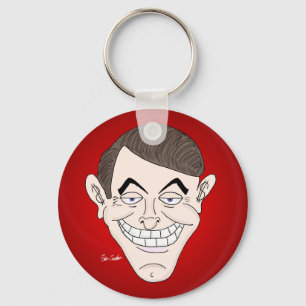 creepy businessman with money ears key ring
