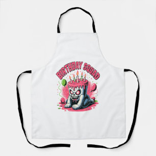 Creepy Cake Skull Birthday Squad Apron