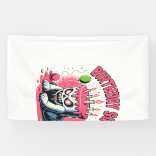 Creepy Cake Skull Birthday Squad Banner
