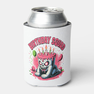 Creepy Cake Skull Birthday Squad Can Cooler