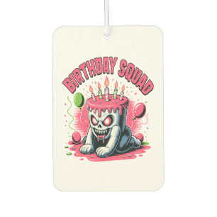 Creepy Cake Skull Birthday Squad Car Air Freshener