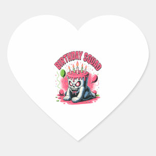 Creepy Cake Skull Birthday Squad Heart Sticker