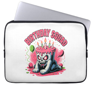 Creepy Cake Skull Birthday Squad Laptop Sleeve