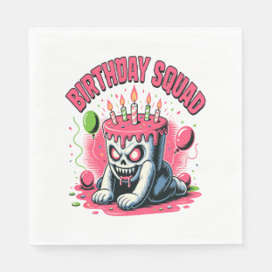 Creepy Cake Skull Birthday Squad Napkin