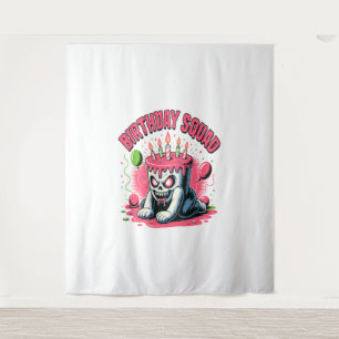 Creepy Cake Skull Birthday Squad Tapestry