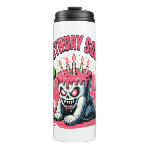 Creepy Cake Skull Birthday Squad Thermal Tumbler