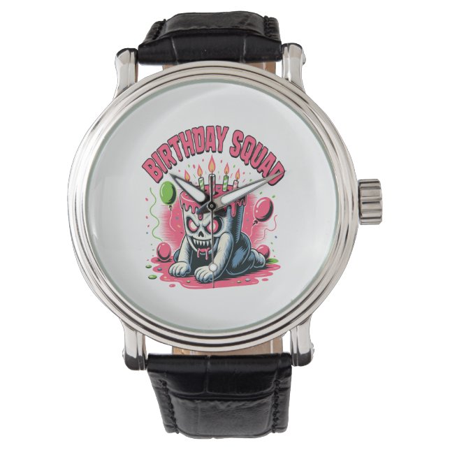 Creepy Cake Skull Birthday Squad Watch (Front)