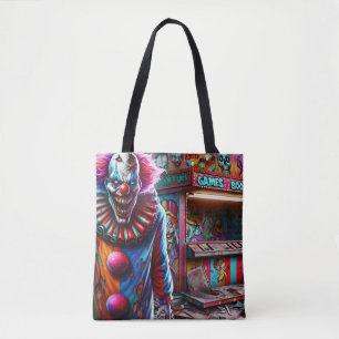 Creepy Carnival Clown Zombie Halloween Tote Bag
