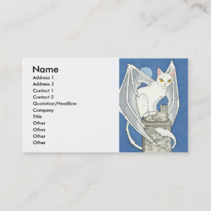 Creepy cat business card