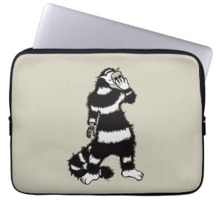 Creepy Cat Creature Skeleton Hand Skull Mask Laptop Sleeve