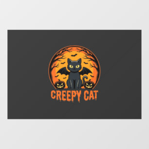 Creepy Cat Halloween Bat Moon Graphic Design_1