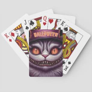 Creepy Cat Halloween Playing Cards