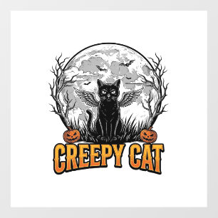 Creepy Cat Halloween Vintage Engraving Design_1