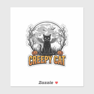 Creepy Cat Halloween Vintage Engraving Design_1