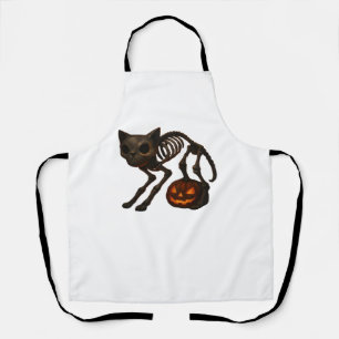Creepy Cat Skeleton Halloween Gift Classic T-Shirt Apron