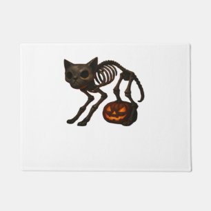Creepy Cat Skeleton Halloween Gift Classic T-Shirt Doormat