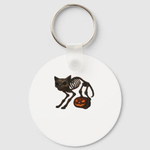 Creepy Cat Skeleton Halloween Gift Classic T-Shirt Key Ring