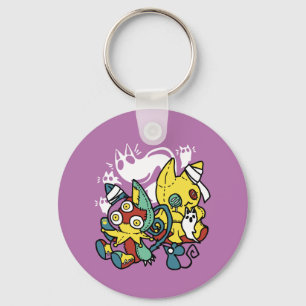 Creepy Cats Halloween Art: Paw-sitively Frightful Key Ring