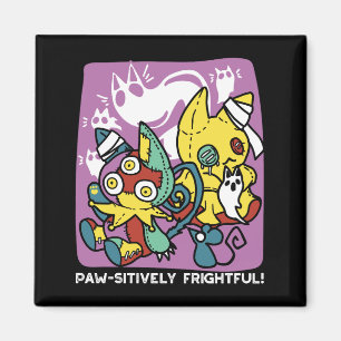 Creepy Cats Halloween Art: Paw-sitively Frightful Magnet
