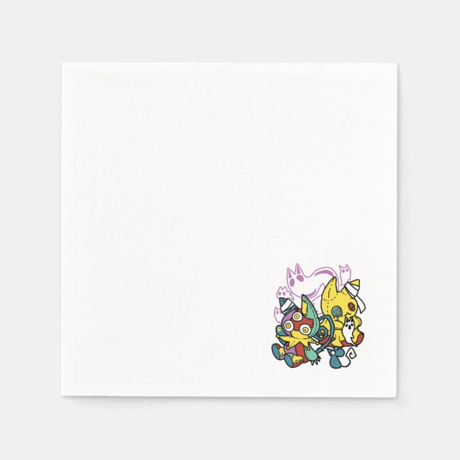 Creepy Cats Halloween Art: Paw-sitively Frightful Napkin (Front)
