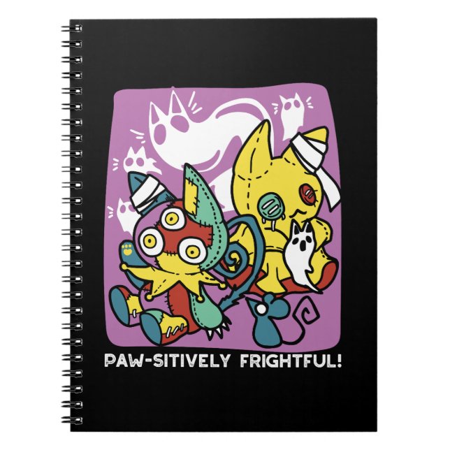 Creepy Cats Halloween Art: Paw-sitively Frightful Notebook (Front)