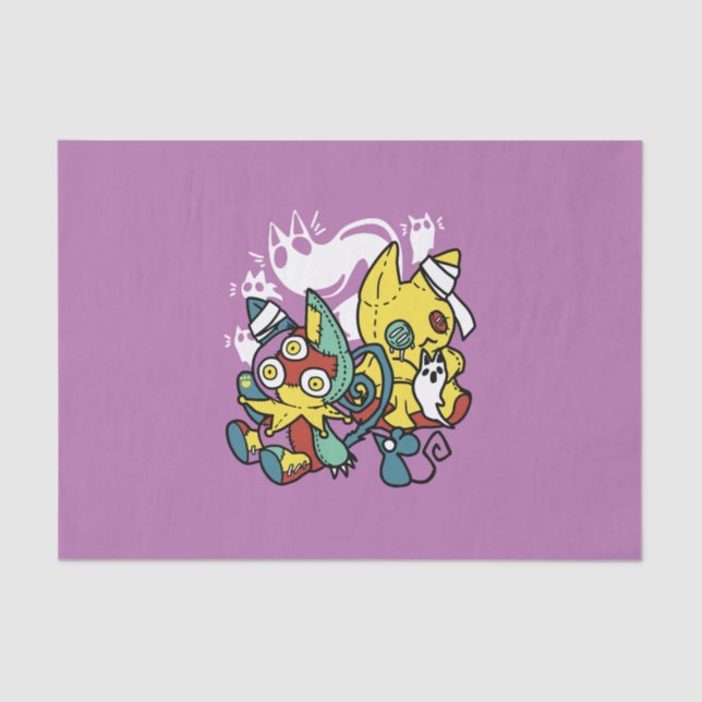 Creepy Cats Halloween Art: Paw-sitively Frightful Tissue Paper (Front)