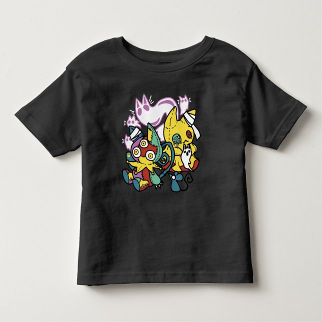 Creepy Cats Halloween Art: Paw-sitively Frightful Toddler T-Shirt (Front)
