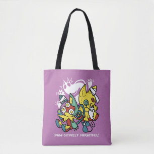 Creepy Cats Halloween Art: Paw-sitively Frightful Tote Bag