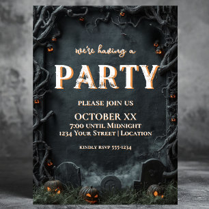 Creepy Cemetery 3D Gravestones Halloween Invitation