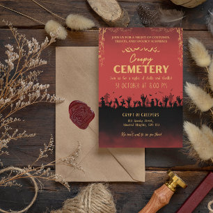 Creepy Cemetery Vermillion with Topaz Accent Invitation