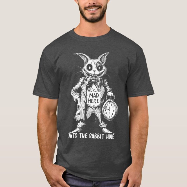 Creepy Cheshire Cat in Wonderland Gothic Fantasy A T-Shirt (Front)