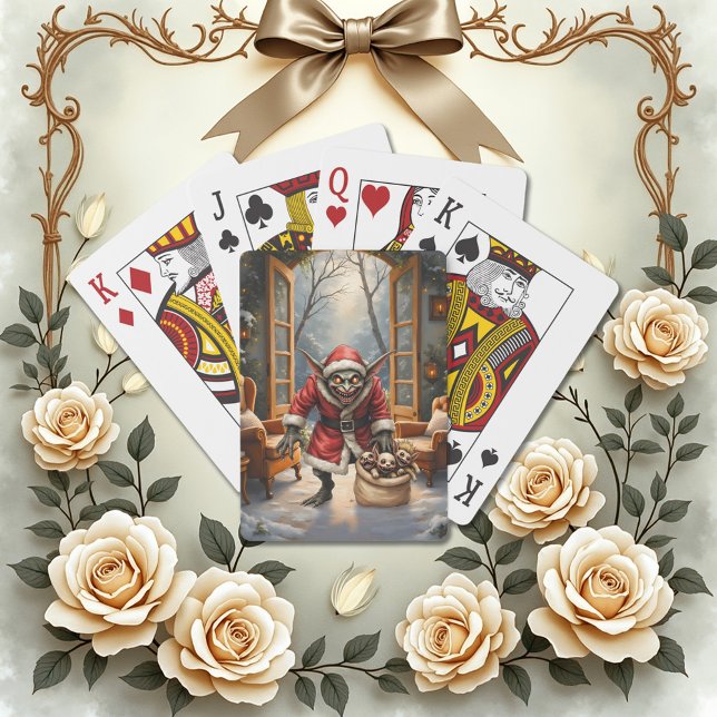 Creepy Christmas Goblin – Dark Fantasy Evil Santa  Playing Cards (Creator Uploaded)