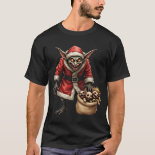 Creepy Christmas Goblin – Dark Fantasy Evil Santa  T-Shirt
